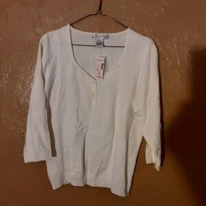 DRESSBARN WOMENS TOP WHITE SIZE XL BRAND NEW SOLD AS IS NO REFUNDS OR RETURNS